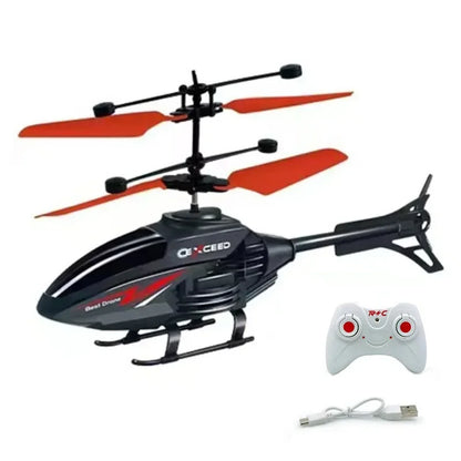 Remote Control Induction Helicopter Dual-mode Suspended Aircraft with Lighting Anti Drop and Collision RC Aircraft