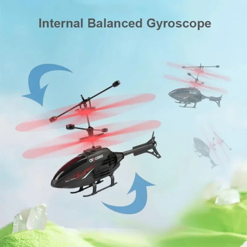 Remote Control Induction Helicopter Dual-mode Suspended Aircraft with Lighting Anti Drop and Collision RC Aircraft