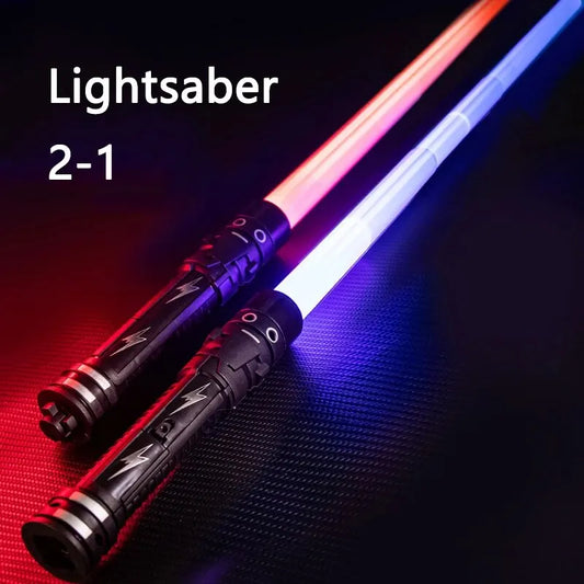 Espada a laser Sabre de luz vermelho e azul Sabre duplo Rave Transformação Presente infantil Cosplay Arma Menino Cool Flashing Toy