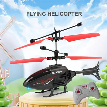 Remote Control Induction Helicopter Dual-mode Suspended Aircraft with Lighting Anti Drop and Collision RC Aircraft