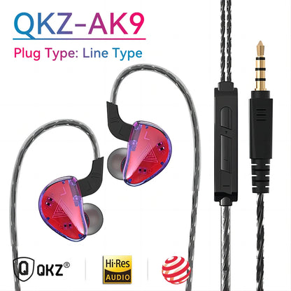 Original QKZ AK6 Copper Driver HiFi Wired Earphone Race Sport Headphone Bass Stereo Headset Music Earbuds 3.5MM In Ear With Mic